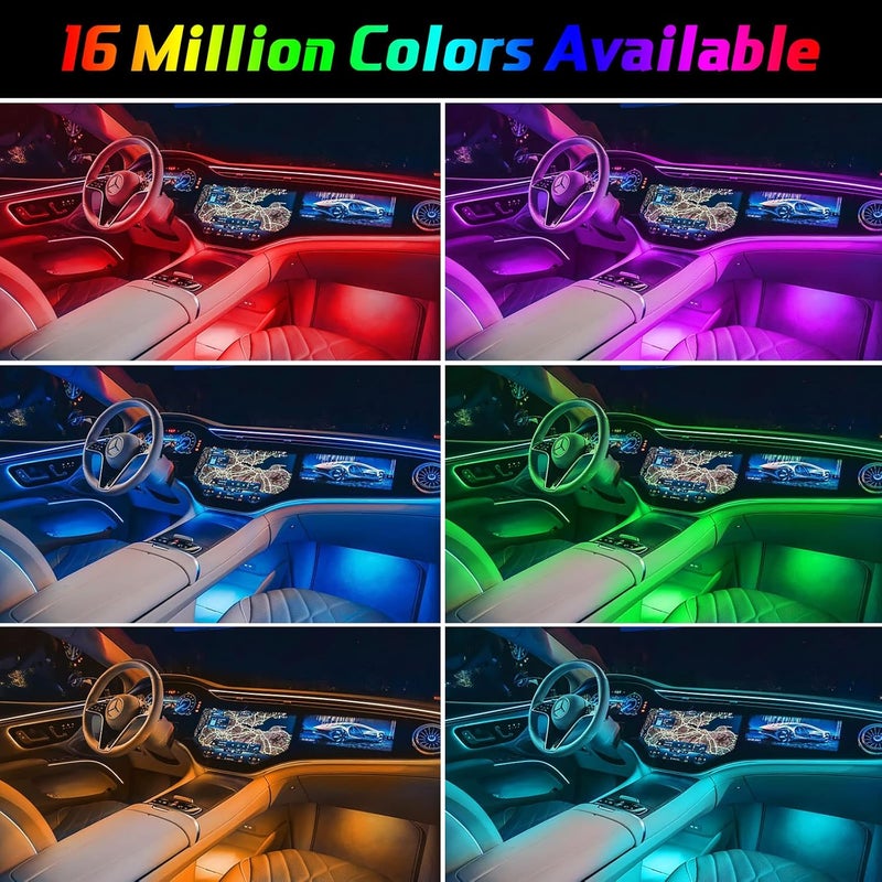 WEBUPAR Car LED Lights Interior Light, 10 in 1 Car Ambient Lighting Kits with 315in Fiber Optic, APP Control, Car Accessories Multicolor RGB Neon Car LED Strip Lights with Music Sync Mode and DIY Mode - Image 3